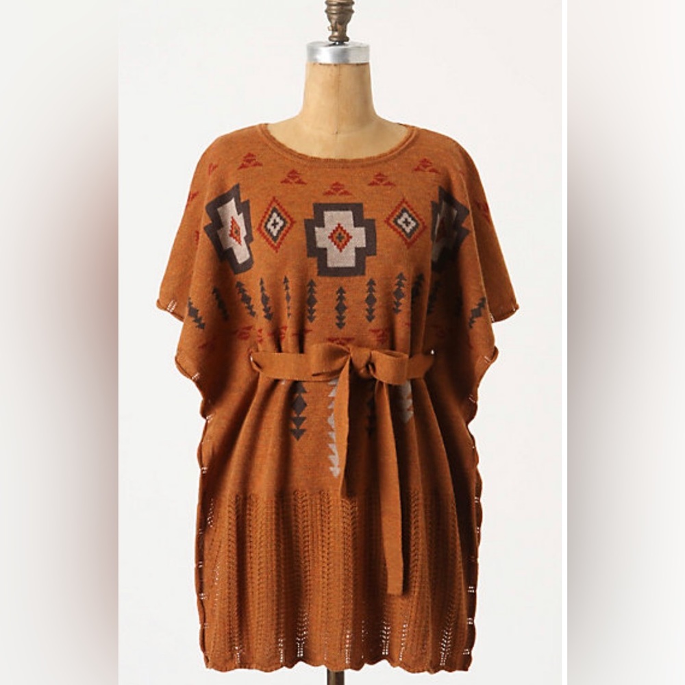 Pendleton Ashcreek Portland Collection Poncho orange brown Southwest Anthro